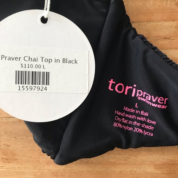 Tori Praver Black strapless bikini top - Picture 2 of 2